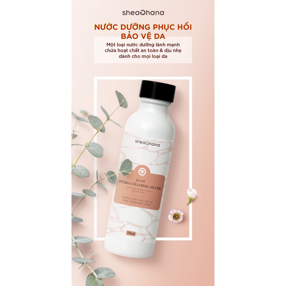 Nước dưỡng phục hồi dưỡng khỏe da và cân bằng hệ vi sinh SheaGhana Elixir Pitera Colloldal Silver 150ml
