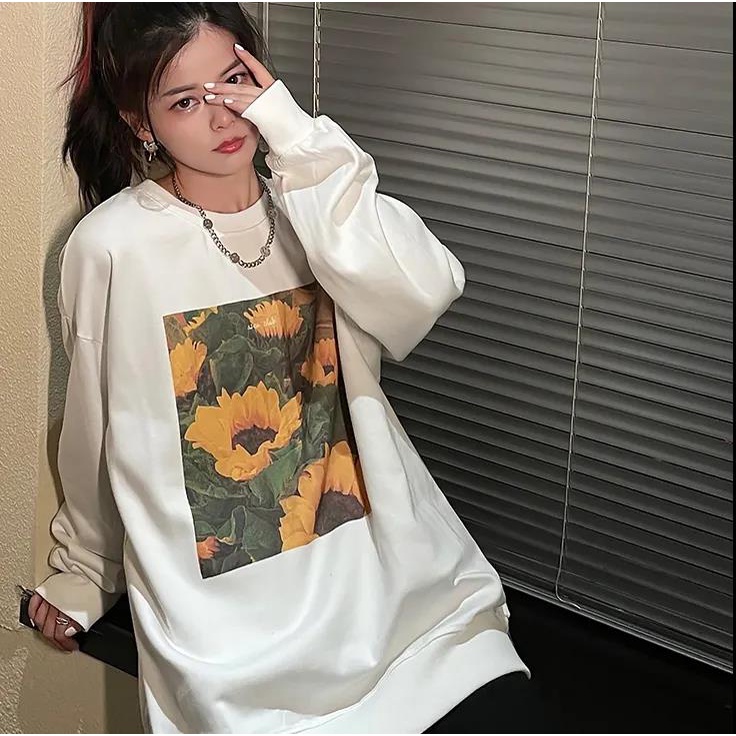 NRVP Áo Thun Nữ Dài Tay Cổ Tròn Thời Trang Hàn