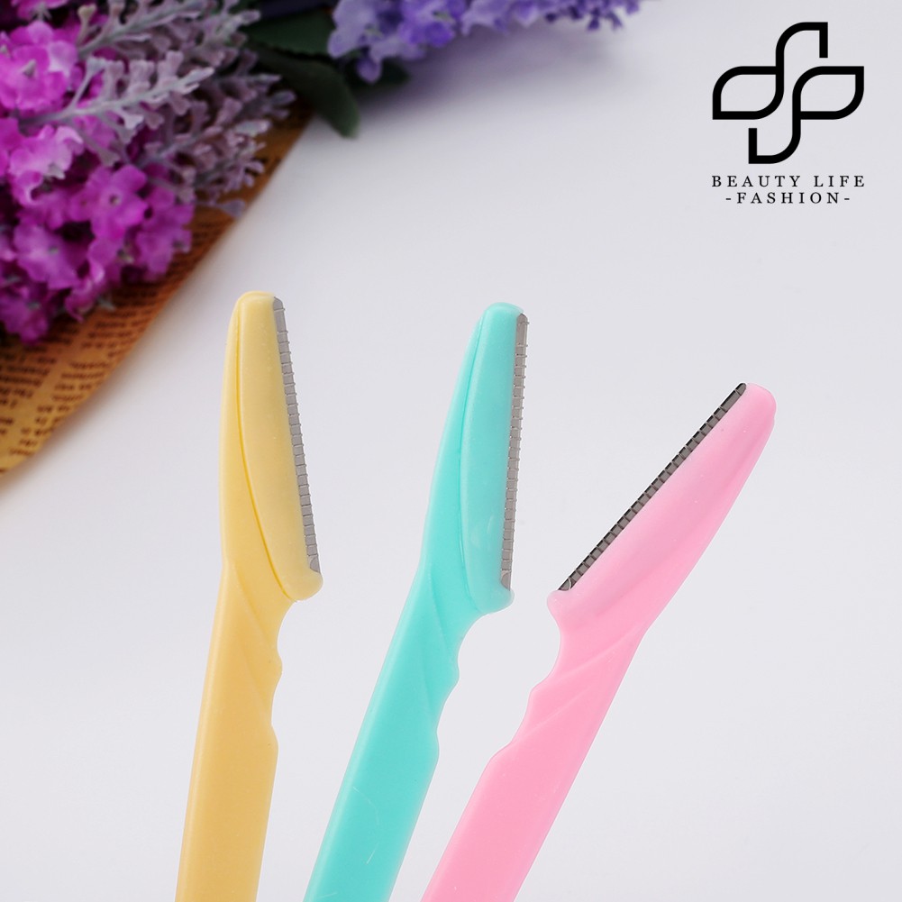 Set 3 Dao Cạo Lông Mày Bằng Thép Không Gỉ Tiện Dụng