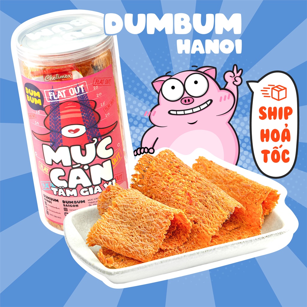 Mực cán tẩm gia vị 180g DumBum đồ ăn vặt Hà Nội vừa ngon vừa rẻ