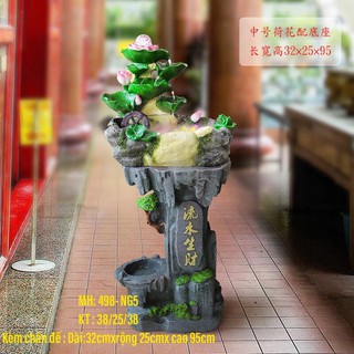 Thác nước phong thủy hoa sen size trung bình