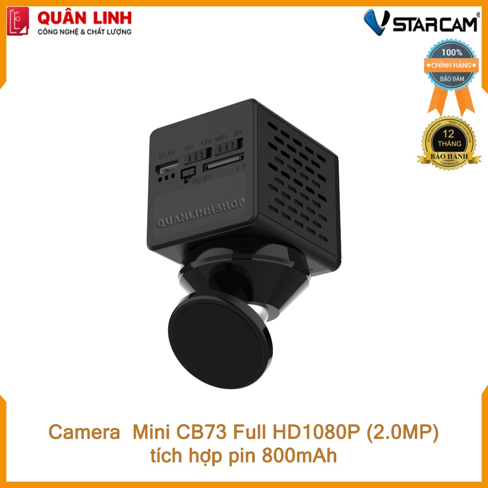 Camera giám sát IP Wifi hồng ngoại Vstarcam CB73 Full HD 1080P 2MP, tích hợp pin 800mAh