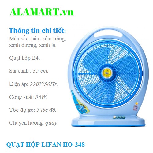 QUẠT HỘP LIFAN HO-248 hẹn giờ tắt
