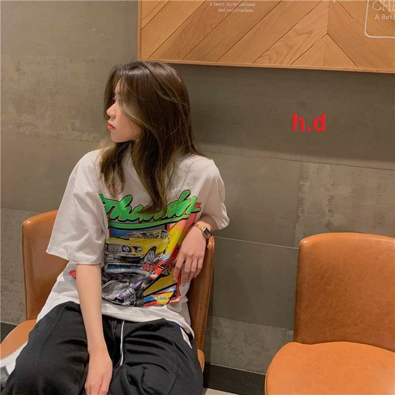 Áo Thun Cổ Tròn Phom Rộng Basic Phong Cách Ulzzang KusTom❤  Áo Cộc Tay Chất Liệu Cotton Unisex nam nữ