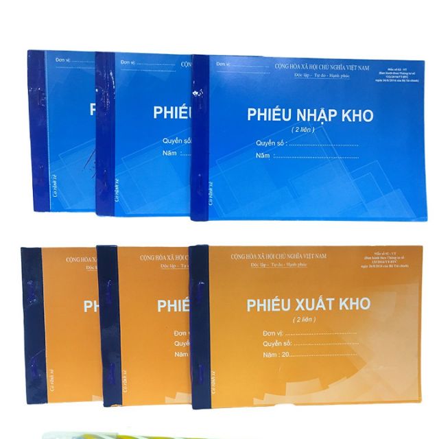 [Mã LIFEBOOK2 giảm 10% đơn 0Đ] Combo 3 quyển phiếu nhập kho /phiếu xuất kho 2 liên