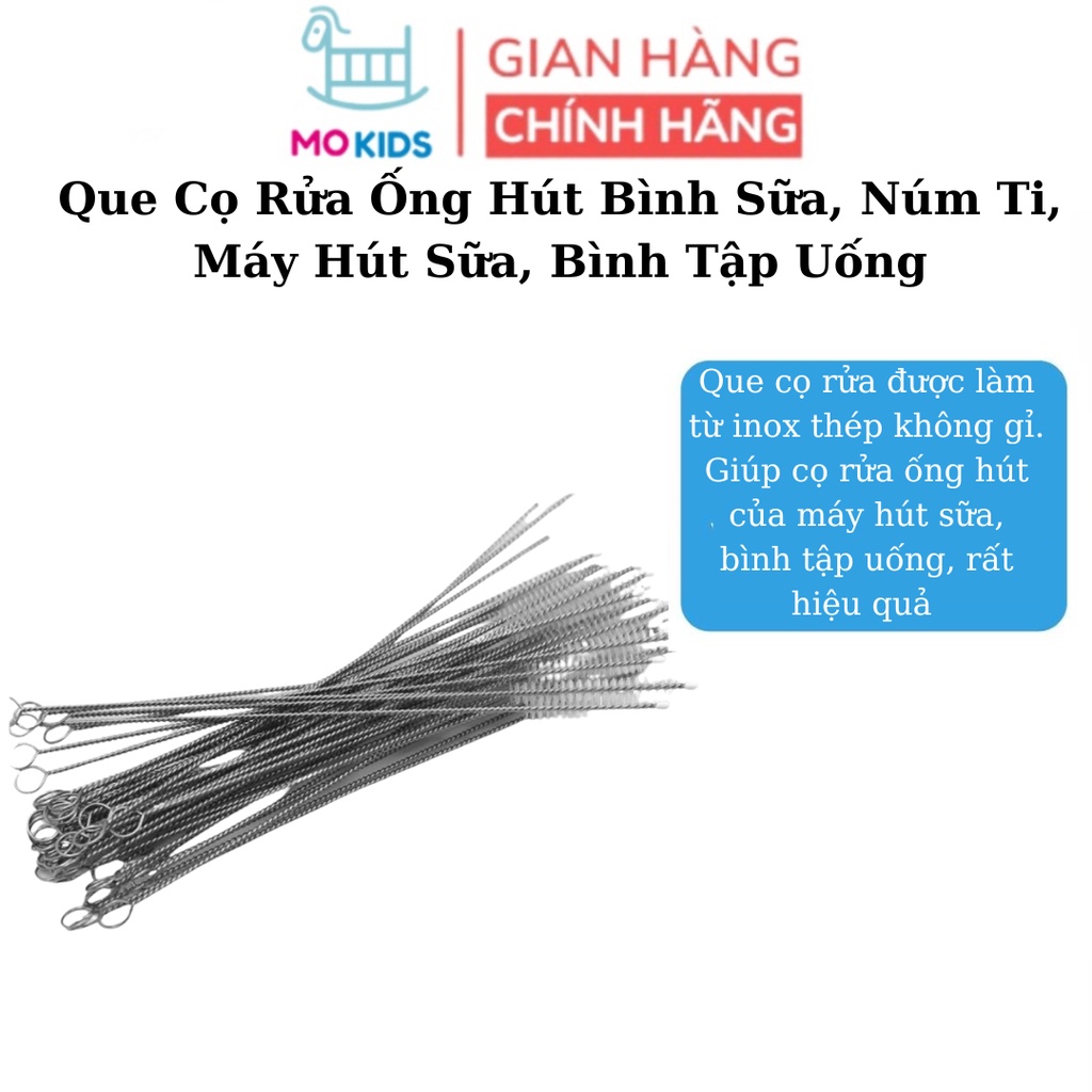 Cọ rửa ống hút bình sữa, cọ rửa dây máy hút sữa cho bé [Thép không gỉ, uốn cong dễ dàng]
