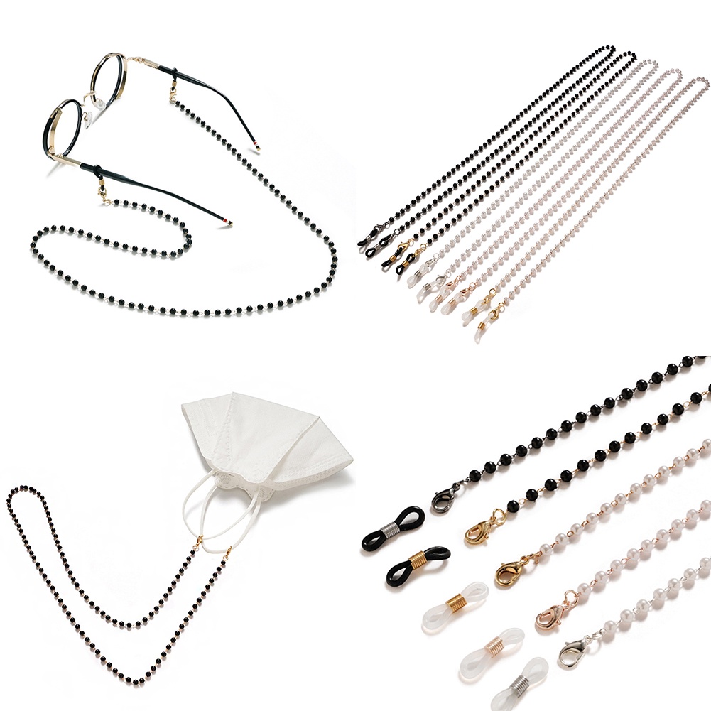 Vòng cổ Đeo Mắt Kính Đính Hạt Ngọc Trai Nhân Tạo Nhiều Màu Thời Trang Cho Nữ