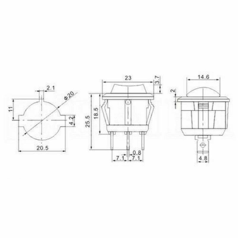 10 Công tắc tròn 3 chân 3 nấc phi 20mm