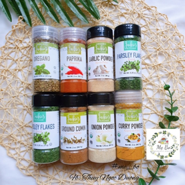 [JACKIE’s] BỘT GIA VỊ HỮU CƠ JACKIE’s (bột tỏi, bột hành, bột ớt papkira, bột cà ri...)