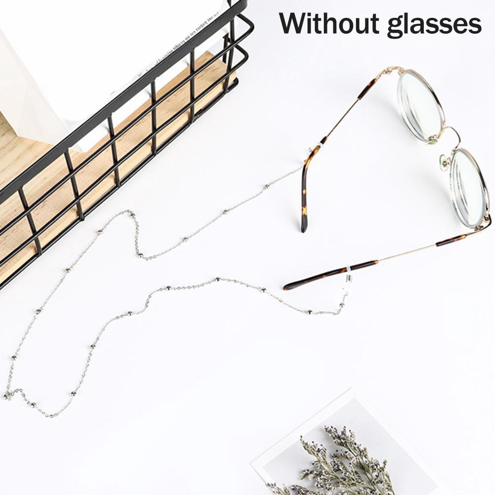 Chic Women Gold Silver Sunglasses Chains Đọc Chuỗi hạt thủy tinh đính cườm Dây đeo cổ dây