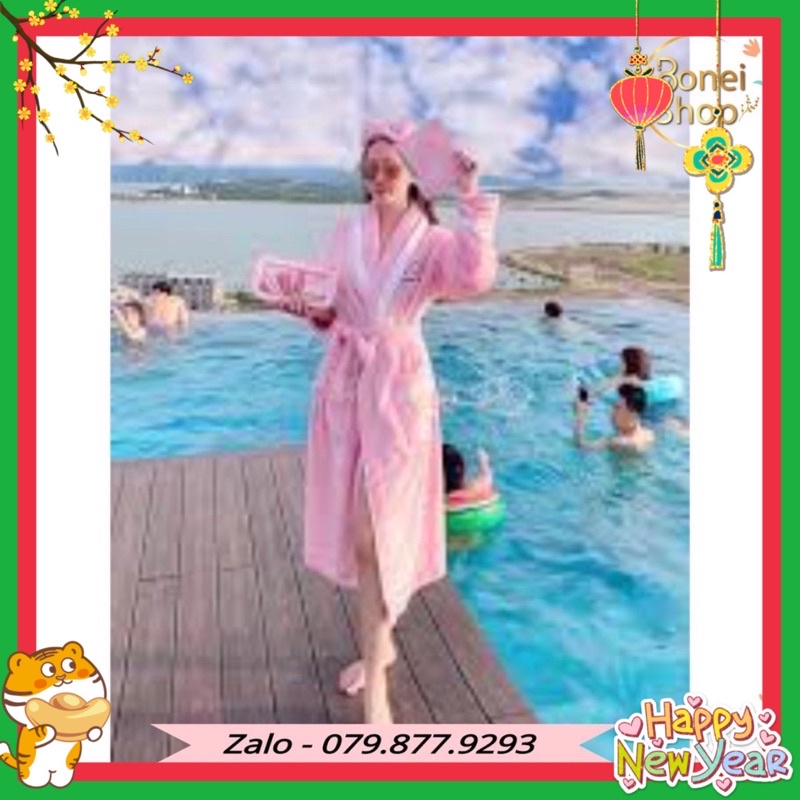 🥰 Set áo choàng tắm kèm băng đô siêu đáng yêu