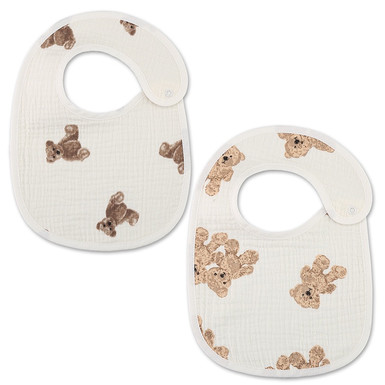 Bộ 2 Yếm Ăn cotton Chống Thấm Nước Xinh Xắn Tiện Dụng Cho Bé