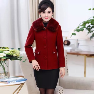 ÁO DẠ CỔ LÔNG NỮ TRUNG NIÊN