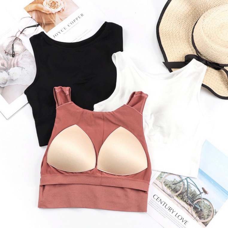 Áo Bra Tập Gym Cotton Dáng Croptop helenaroom 218
