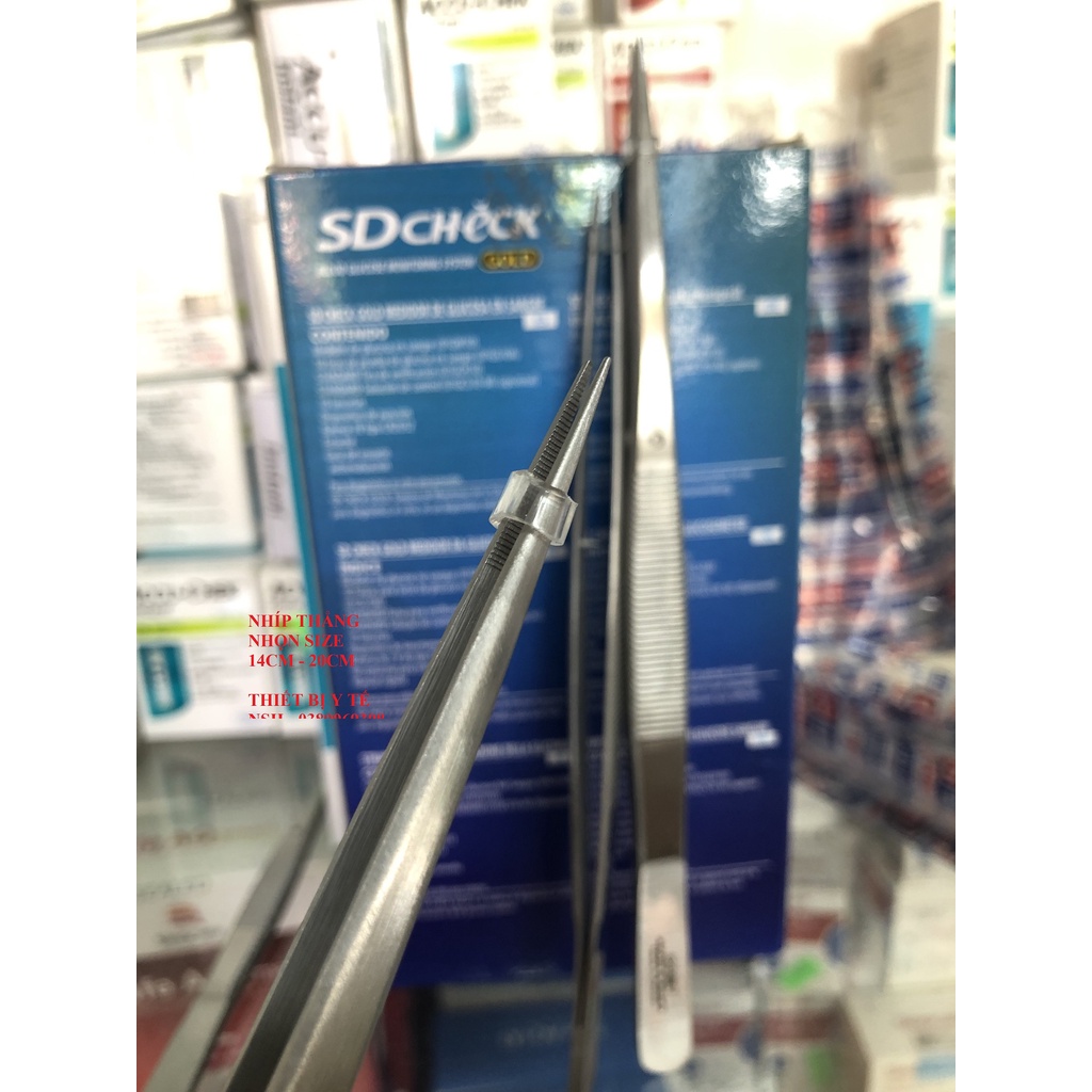 ❤️ Nhíp phẫu tích nỉa y tế thẳng hai đầu nhọn không mấu gắp linh kiện size 14cm 16cm 18cm 20cm hàng Pakistan