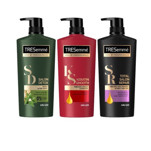 DẦU GỘI TRESEMME 640G SALON DETOX/ KERATIN SMOOTH/ PLATINUM STRENGTH/ TOTAL SALON REPAIR/ SALON REBOND