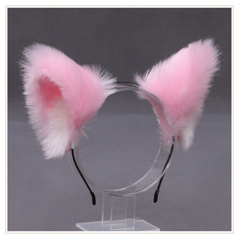 Lolita cosplay cat ears headband anime dance party costume wolf fox ear plush hairband