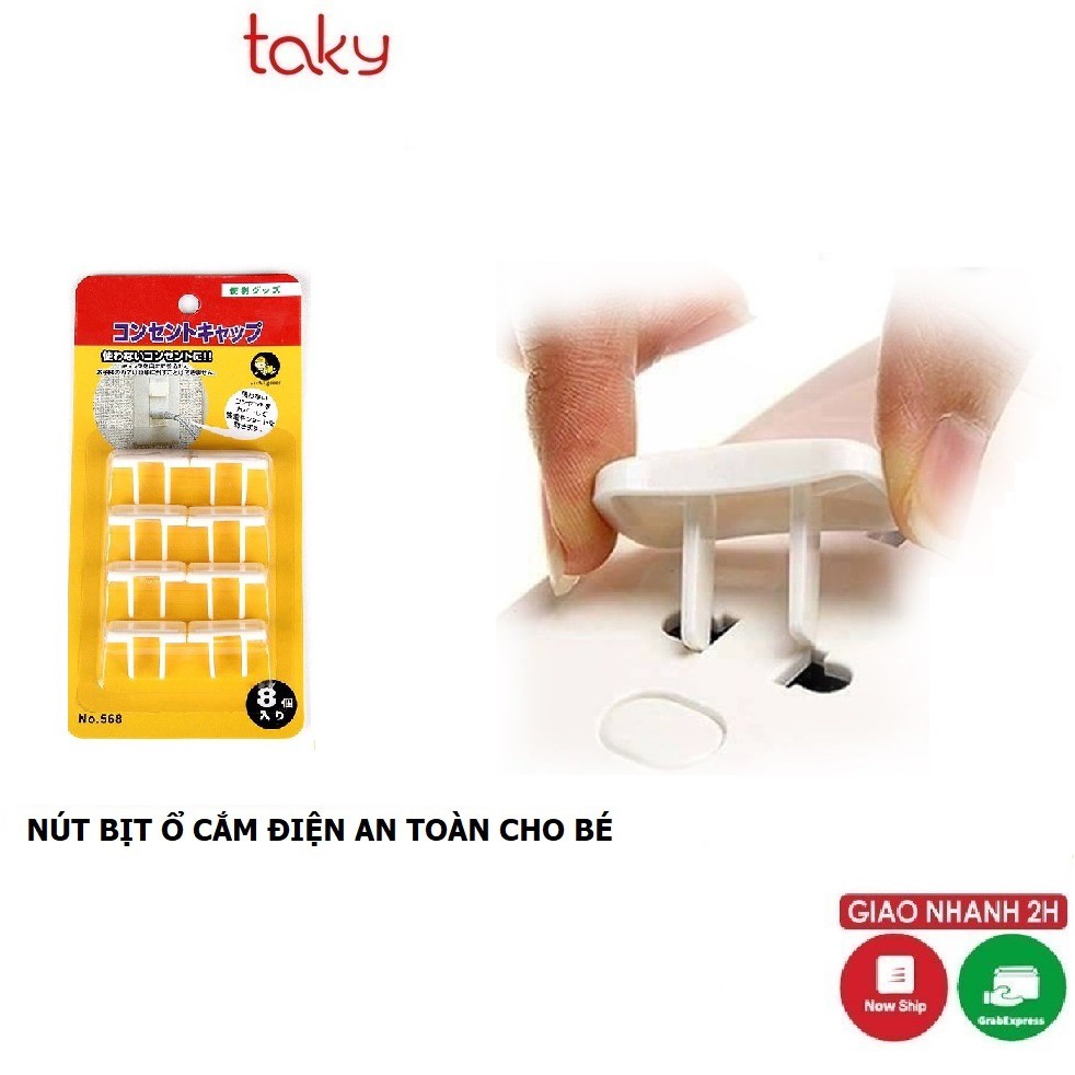 Nút Bịt Ổ Điện - Taky, Chống Giật 2 Chân Cao Cấp Nhỏ Gọn Chắc Chắn Bảo Vệ An Toàn Cho Bé - 8700