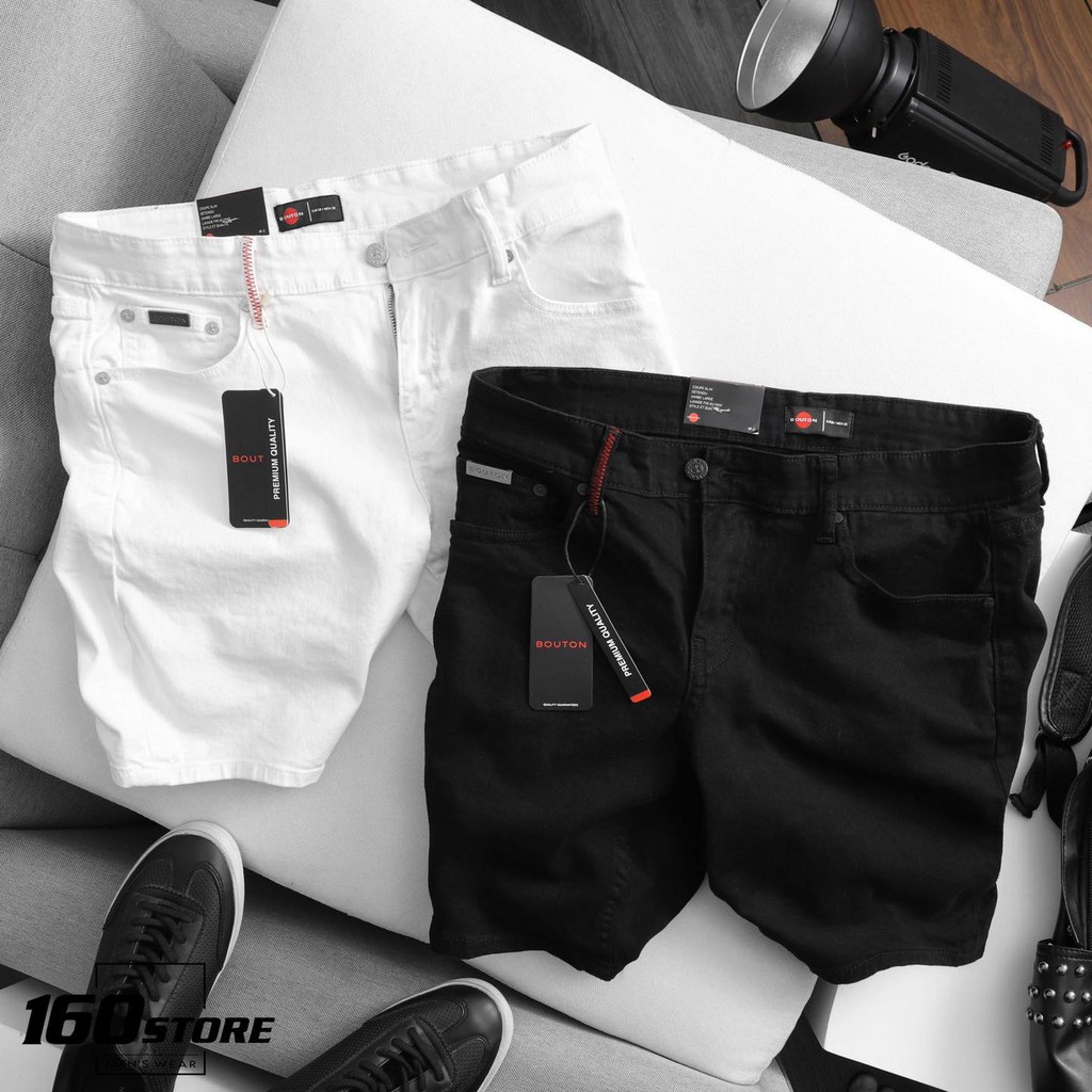 Quần short jeans BOUTON w details QSBO0017 - 160STORE