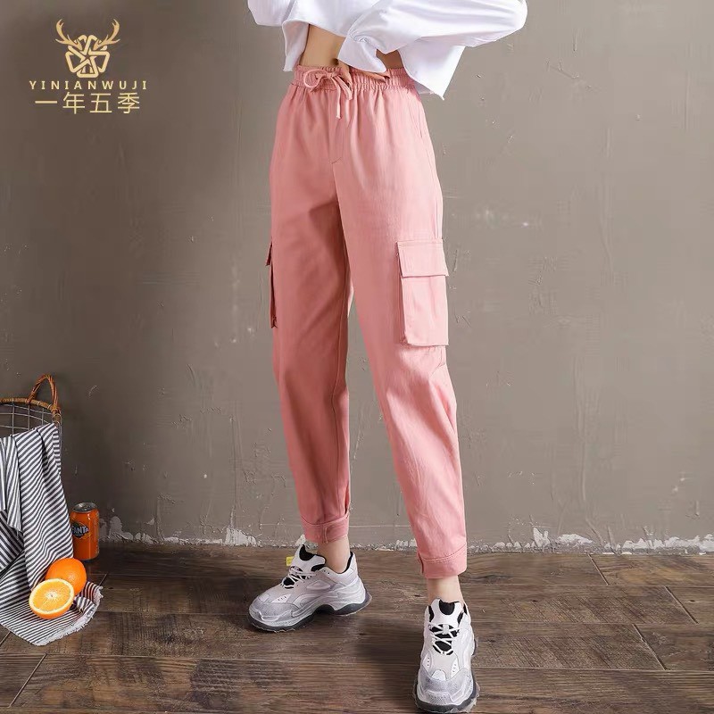 Quần Jogger Kaki Nữ Túi Hộp Ống Bo Hàn Quốc EVA QD 10023