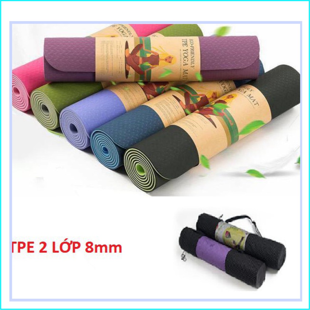 THẢM TẬP YOGA TPE 2 LỚP DÀY 6MM