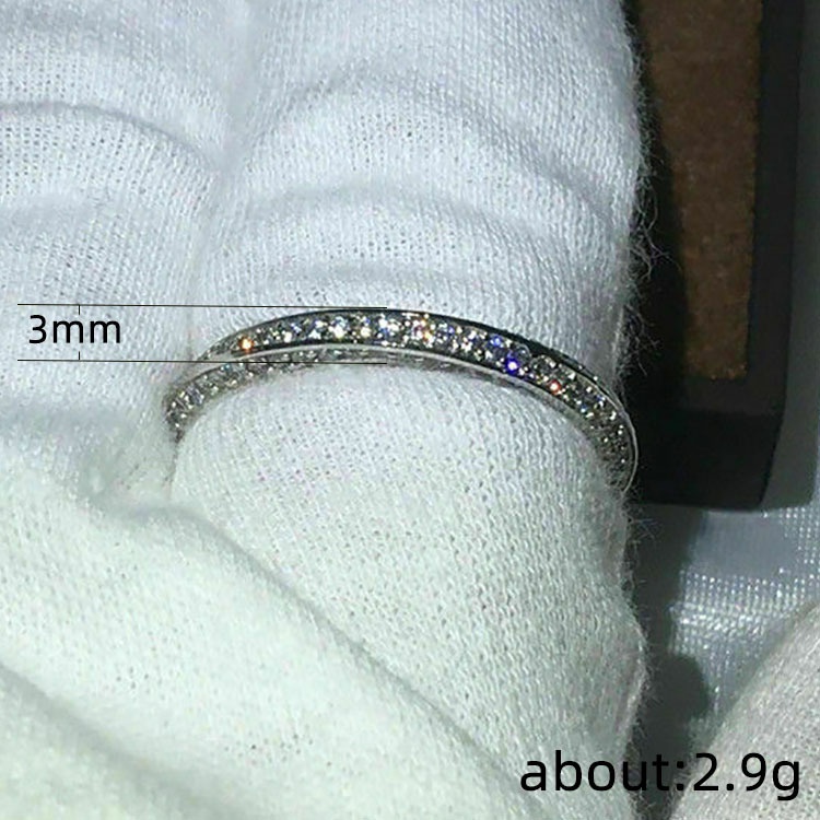Nhẫn Mạ Bạc 925 Đính Đá Sapphire Trắng Thời Trang Cho Nữ