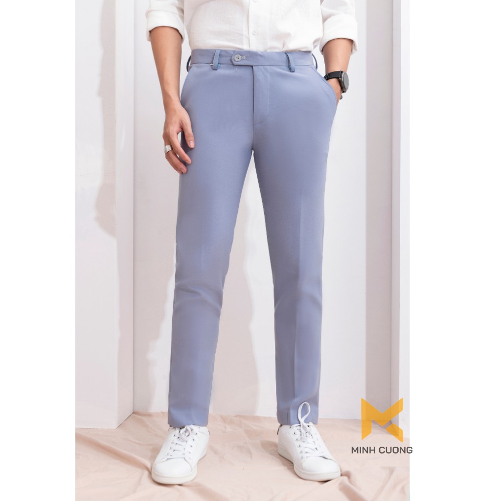 Quần tây đen nam đẹp dáng ôm côn, chất vải tuyết mưa dầy dặn, co giãn 4 chiều | BigBuy360 - bigbuy360.vn