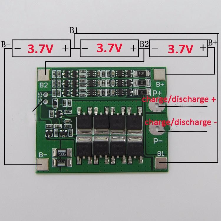 Mạch bảo vệ pin lipo 11.1V 3cell 25A