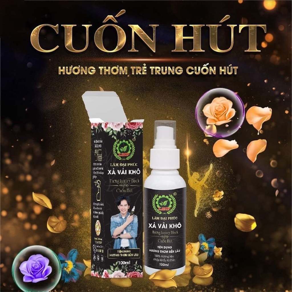 Xịt thơm quần áo xả vải khô Lâm Đại Phúc khử mùi mồ hôi làm mềm vải lưu hương lâu 48h 100ml