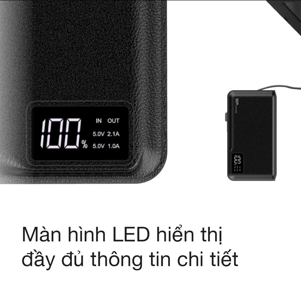 Pin sạc dự phòng Silicon Power S103 10.000mAh đèn LED hiển thị (Trắng) -