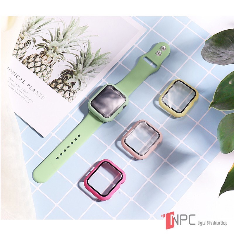 Dây đeo và ốp silicon dành cho đồng hồ Apple watch Series 7 6 SE 5 4 3 2 1 kích thước 38mm/40mm/42mm/44mm