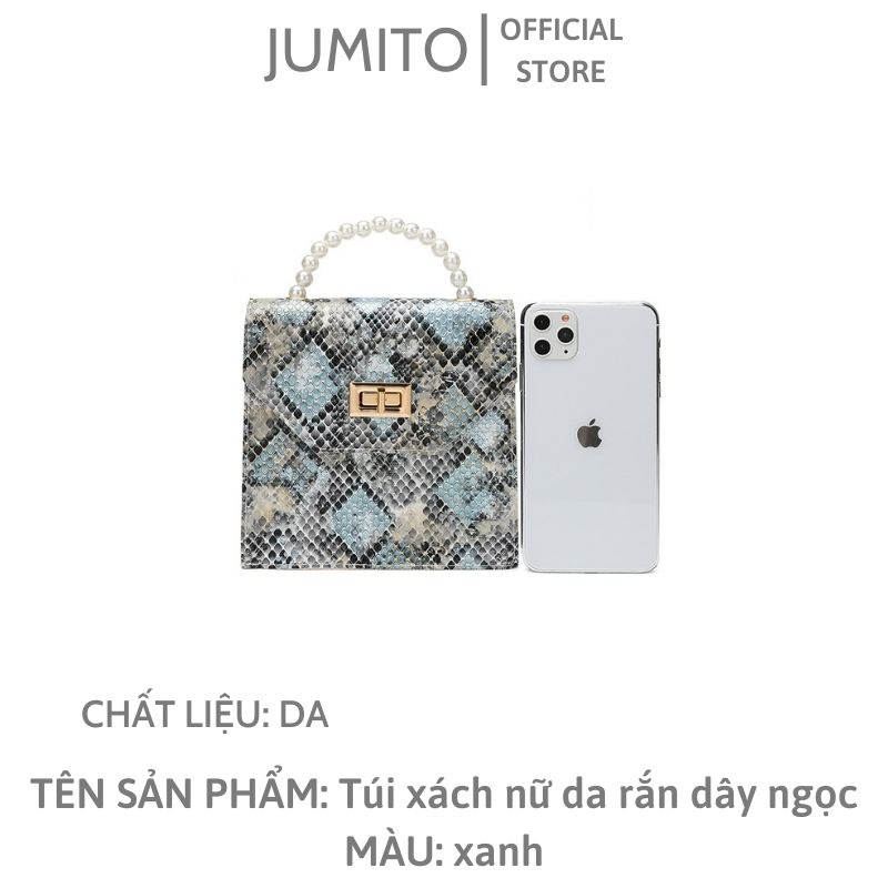 Túi xách nữ da rắn thời trang đeo chéo cầm tay dây ngọc hot hit 2022 JUMITO SA1095