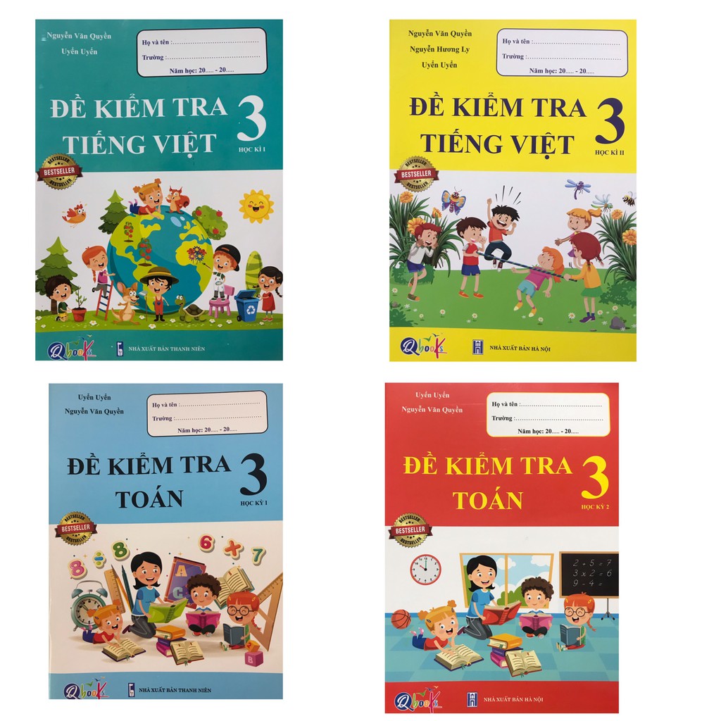 Sách - Combo Đề kiểm tra Toán và Tiếng Việt lớp 3 ( 4 cuốn )