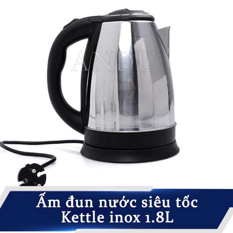 Ám siêu tốc đun nước dung tích 1,8L Electric kettle inox 1800W