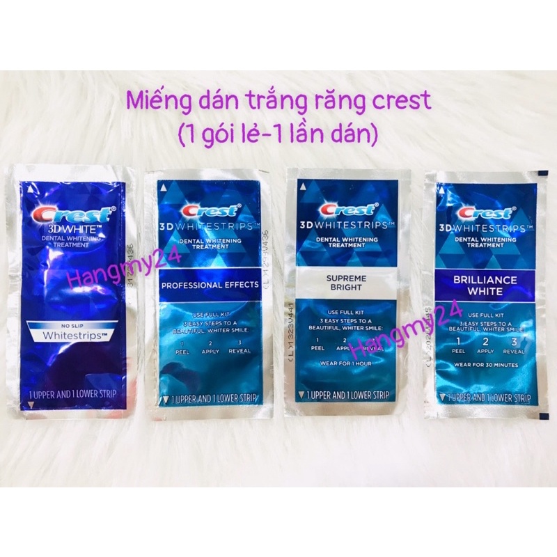 Miếng dán trắng răng Crest 3D White