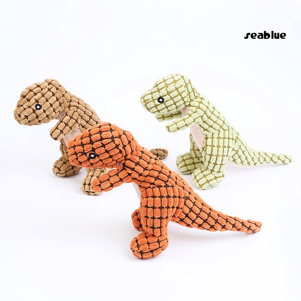 【SE】Pet Dinosaur Toy Chew Squeaky Cleaning Teeth Plush Doll for Puppy Large Dogs