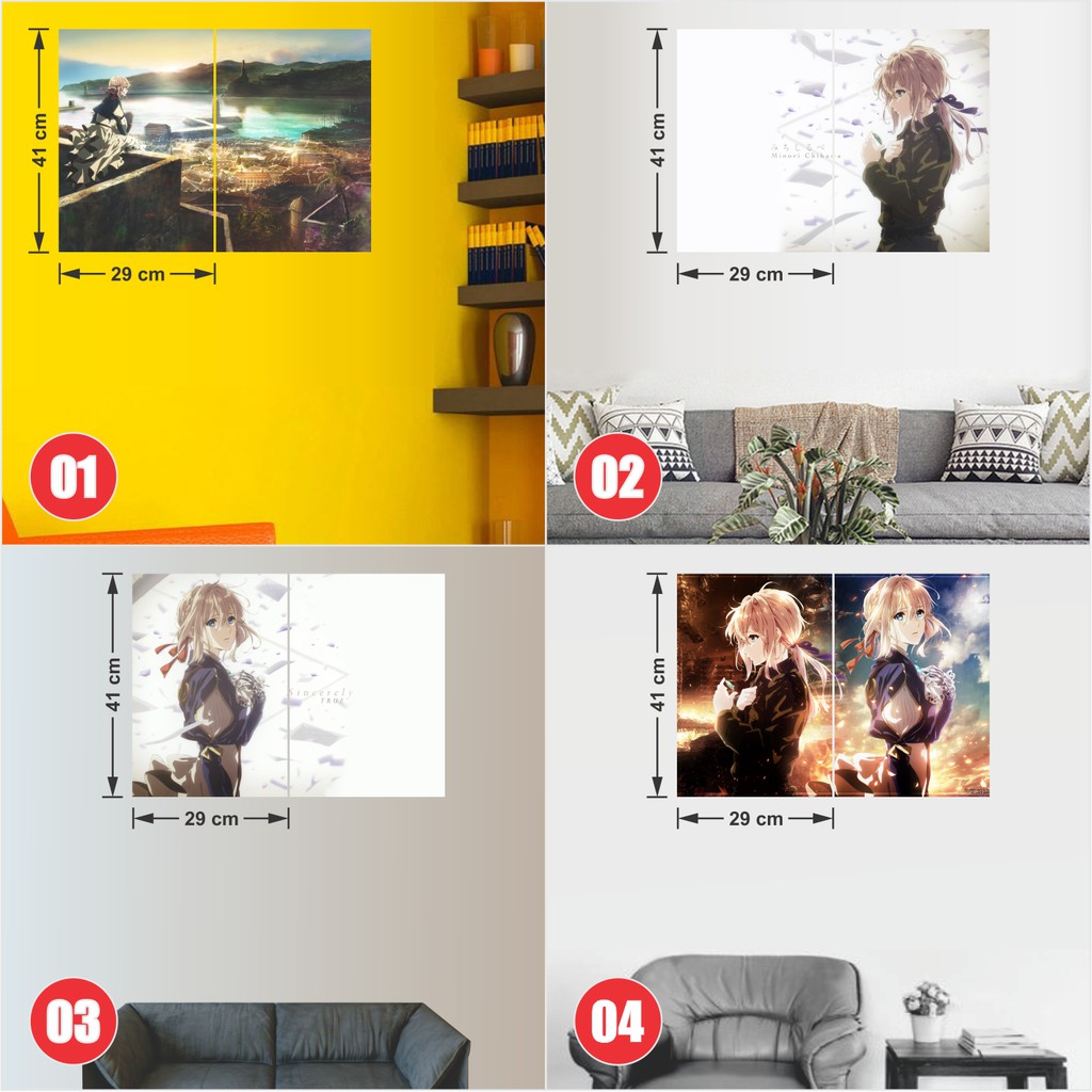 Combo 2 Tấm Poster Áp Phích Anime Violet Evergarden - Búp Bê Ký Ức By AnimeX