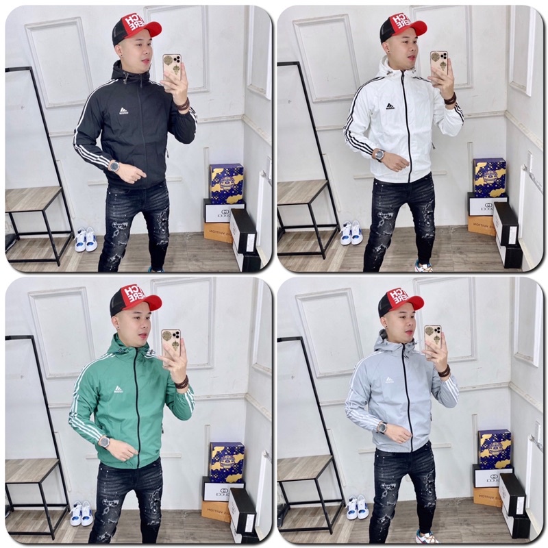 Áo Gió Nam, Áo Khoác Gió Adidasss 2 Lớp Chống Nước Nhẹ