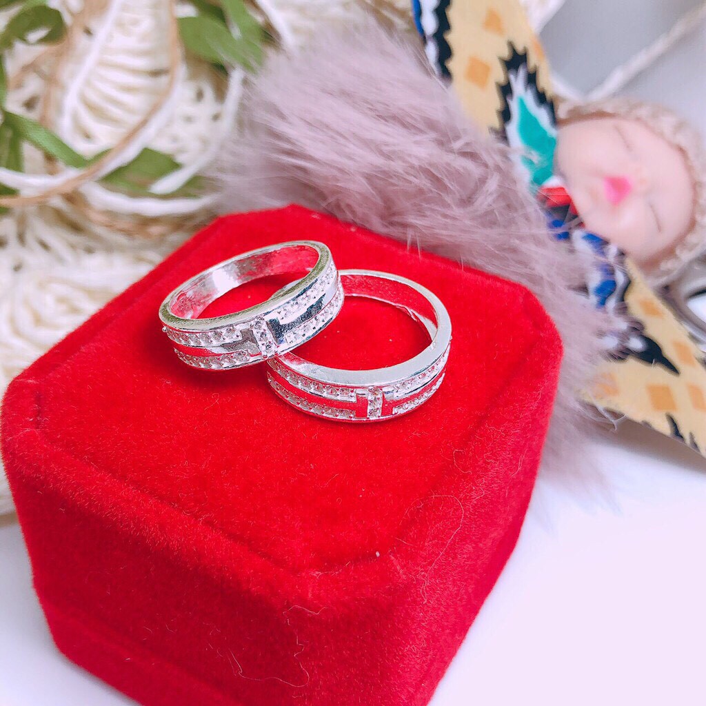 Nhẫn đôi nhẫn cưới kiểu dáng mới trẻ trung dày đẹp LINH MIU SILVER