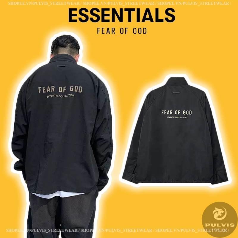 ⚡️ - Áo Khoác FEAR OF GOD Vintage Black Souvenir Jacket Seventh Collection, Áo khoác gió FOG