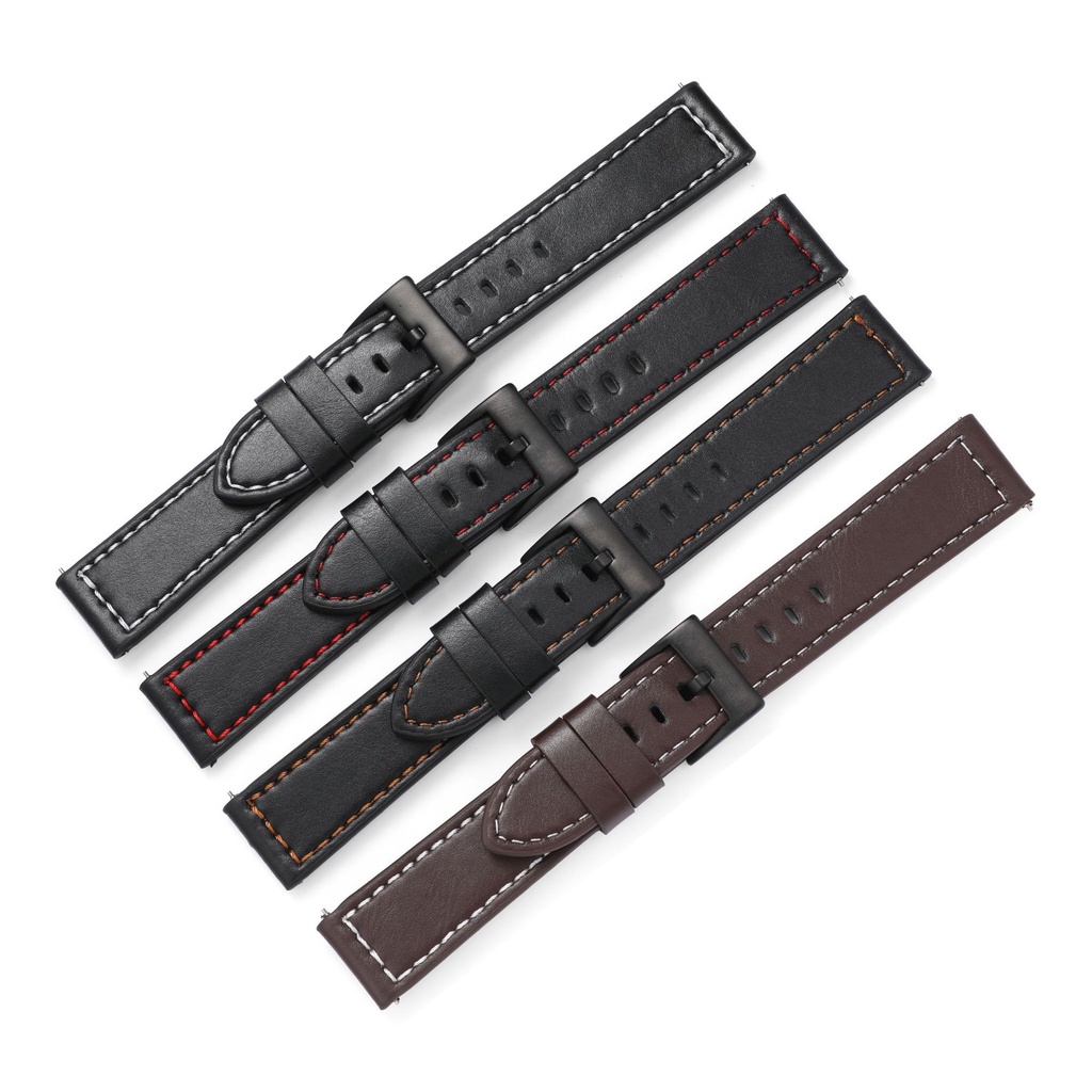 Dây Đeo Tay Thay Thế 20mm 22mm Bằng Da Cho Huami for Samsung Stitched