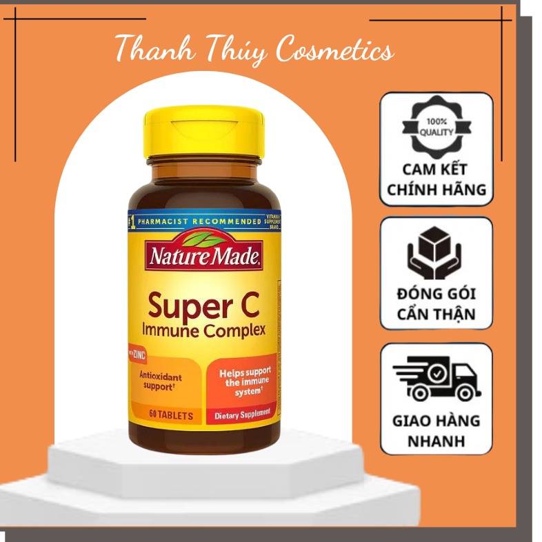Viên Super C tăng cường hệ thống miễn dịch Nature Made Super C Immune Complex 200 viên- MỸ