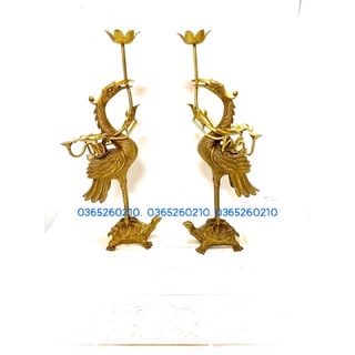 Đôi hạch nến cao 47 cm nặng 4kg chất liệu bằng đồng 💯 bộ thờ cúng tâm linh