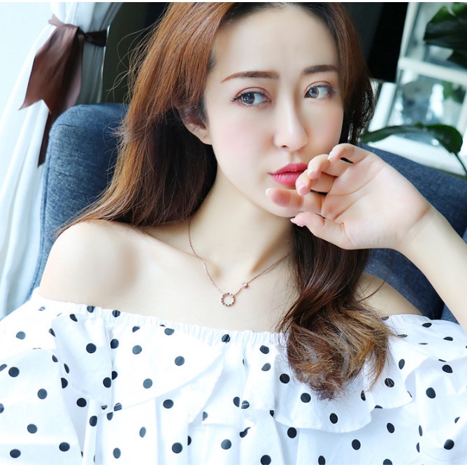 Dây Chuyền Khoen Tròn Titan Không Đen TT 1825