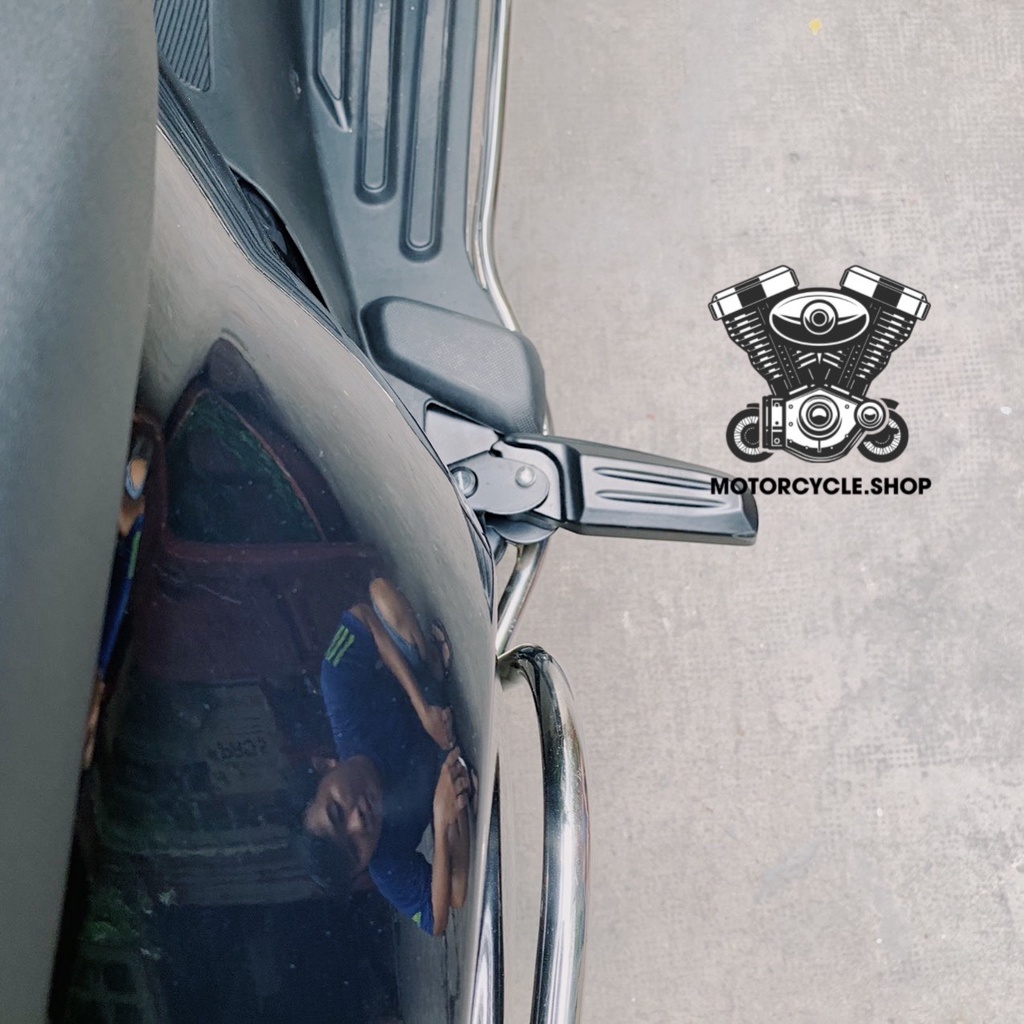 Bộ gác chân nút bấm cho xe VESPA SPRINT/ PRIMAVERA - thiết kế tiện lợi cứng cáp, sơn tĩnh điện (giá 1 cặp)