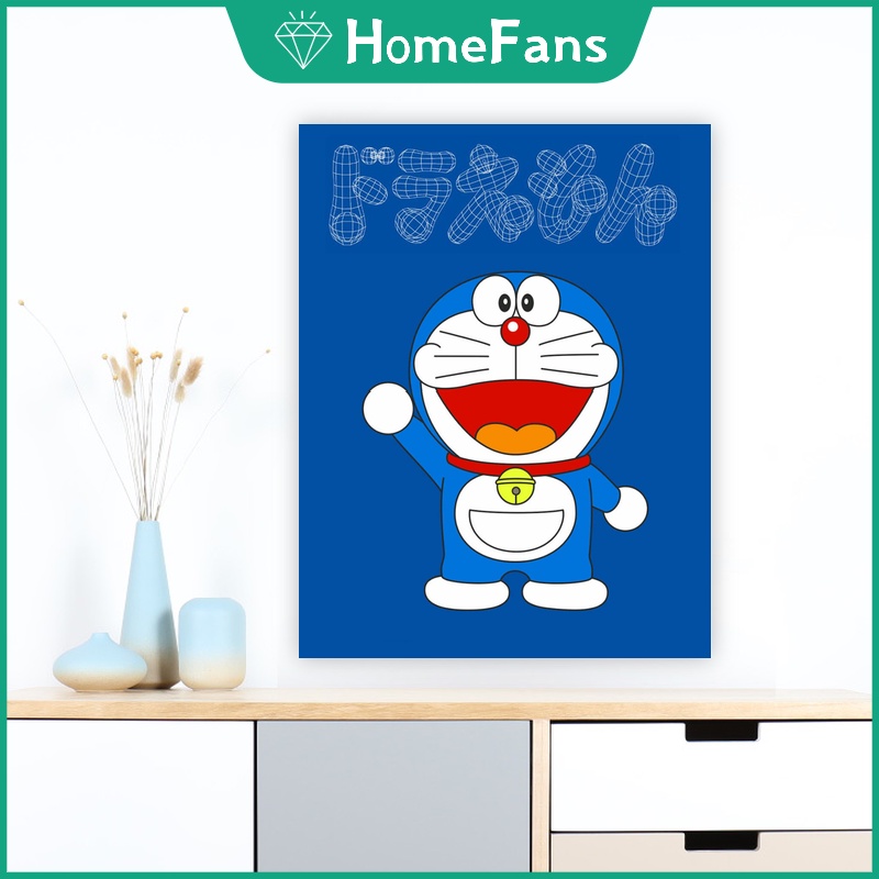 Bộ Tranh Đính Đá 5D Tự Làm 30x40cm/40x50cm Hình Doraemon Trang Trí Nhà Cửa