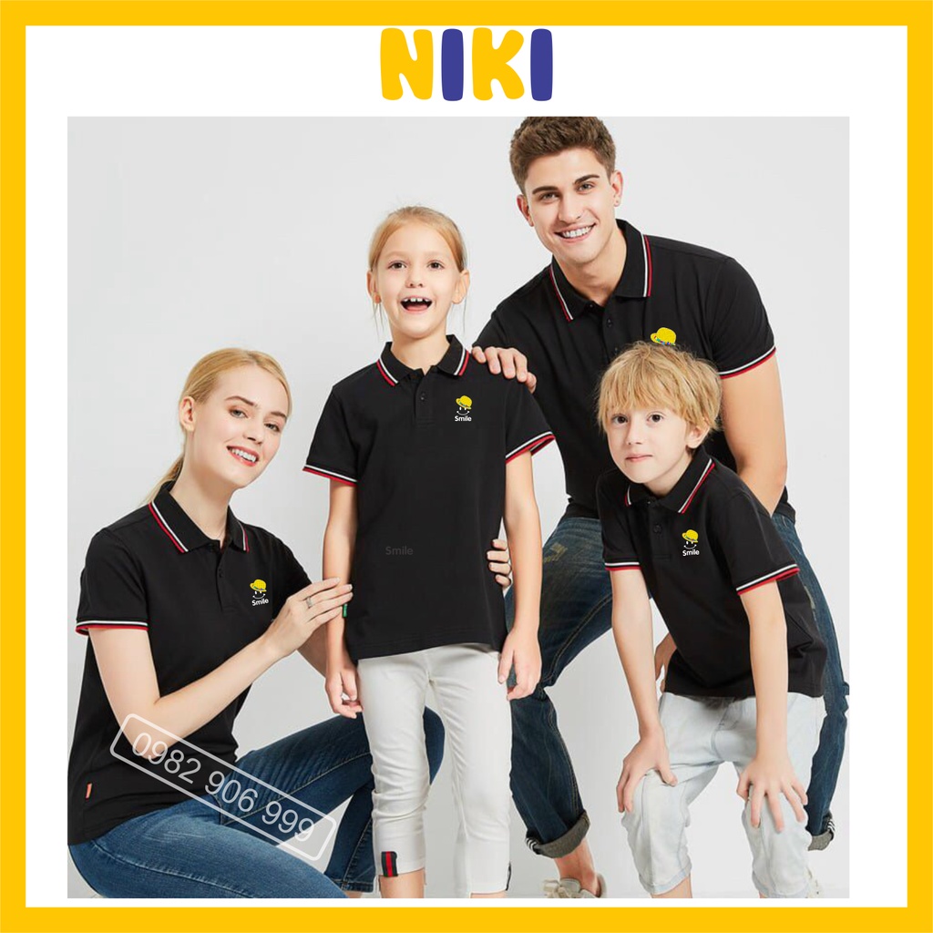 Áo thun polo gia đình vải cá sấu cao cấp ngắn tay không ra mầu thấm hút mồ hôi co giãn bốn chiều cực sang trọng