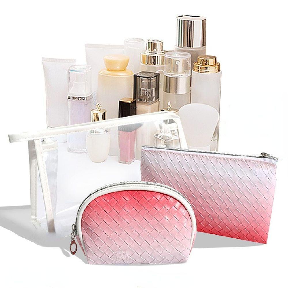 OCEANMAP Bộ Ba Túi Đựng Mỹ Phẩm Sức Chứa Lớn Họa Tiết Dệt Đa Năng Tiện Lợi Dễ Sử Dụng