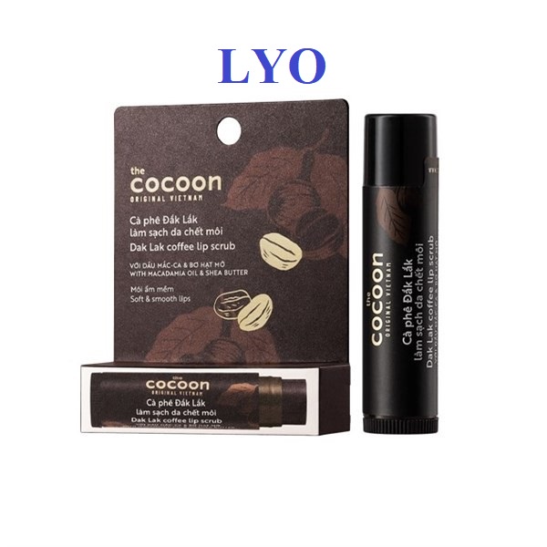 Tẩy da chết môi cà phê Đắk Lắk lip scrub Cocoon - 5g