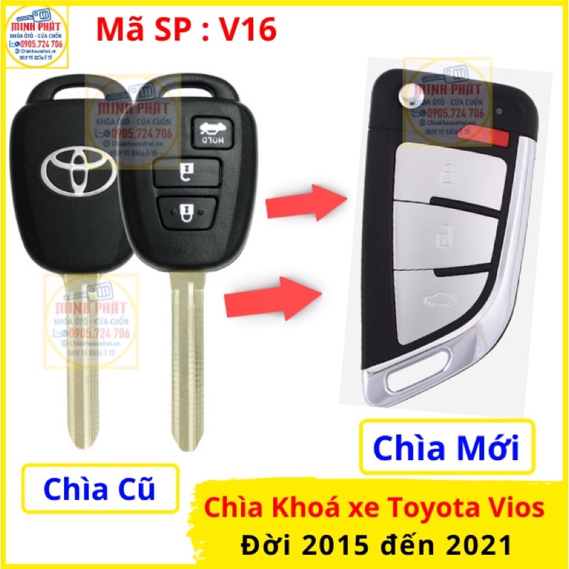 Chìa khoá xe Ô tô Toyota Vios đời 2015 đến 2022